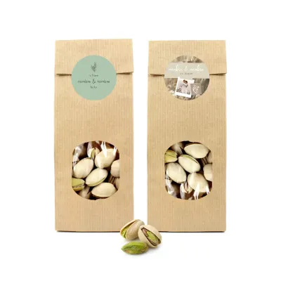 Bolsita Kraft Pistachos como Regalos para Detalles de Boda diseño 3