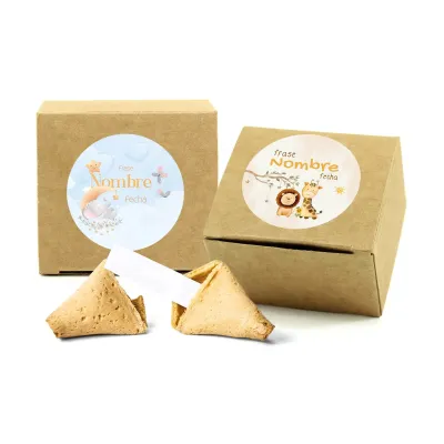 Galleta de la Suerte en Cajita Kraft para Babyshower