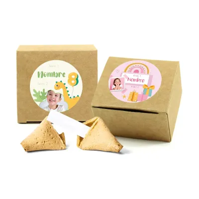 Galleta de la Suerte en Cajita Kraft para Cumpleaños