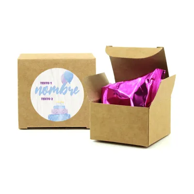 Galleta de la Suerte en Cajita Kraft para Cumpleaños frontal