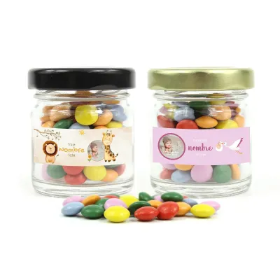 Mini Chocolates en Botecito de Cristal para Baby Shower