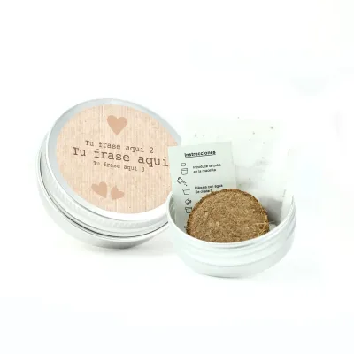 Semillas en Lata de Aluminio Personalizada para Eventos Escolares abierta