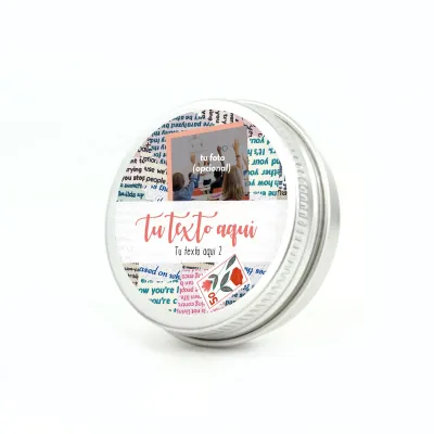 Semillas en Lata de Aluminio Personalizada para Eventos Escolares frontal