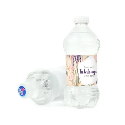 Botella de Agua 33 cl Personalizada para Eventos Escolares tumbada