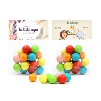 Bolas de Chicle en Bolsita Personalizada para Regalos Escolares