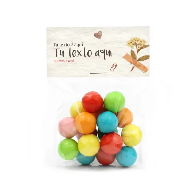 Bolas de Chicle en Bolsita Personalizada para Regalos Escolares frontal