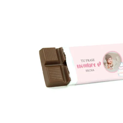 Tableta de Chocolate con Envoltorio Personalizado Baby Shower detalle