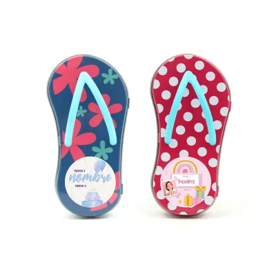 Mini Chancla con Kit de Flores para Detalle de Cumpleaños frontal