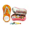 Mini Chancla Metálica con Chocolates para Detalle de Baby Shower Mini Chancla Metálica con Chocolates para Detalle de Baby Shower