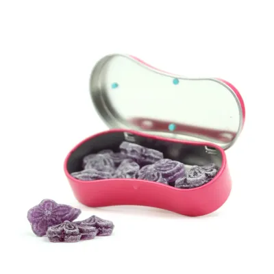 Mini chancleta Metálica con Violetas para Detalle de Bautizo abierta