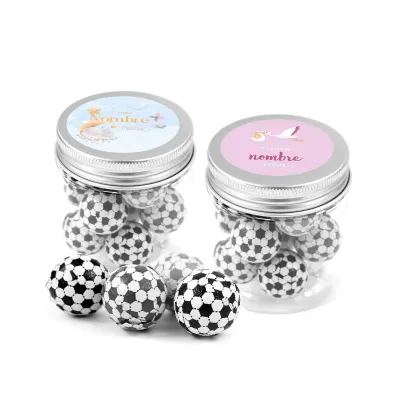 Balones de Chocolate en Bote Personalizado para Detalles de Baby Shower