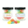 Caramelos en Botecito de Cristal para Detalles de Bautizo negro frontal