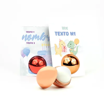 Bálsamo Labial Esfera con Tarjeta Personalizado para Cumpleaños