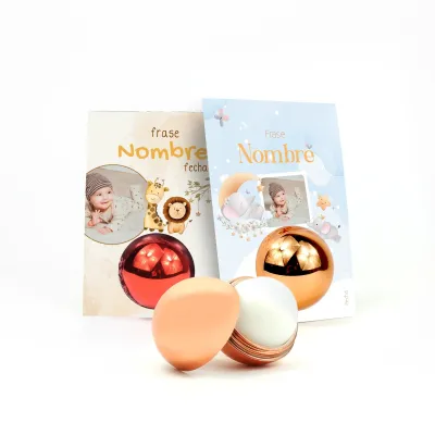 Bálsamo Labial con Tarjeta Personalizada para Baby Shower