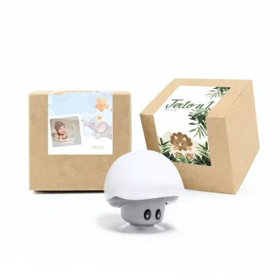 Altavoz Seta con Soporte para Móvil en Cajita Personalizada para Bautizo