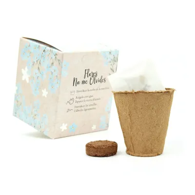 Kit de Cultivo No Me Olvides en Cajita Decorada y Personalizada para Cumpleaños trasera