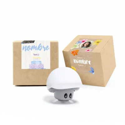 Altavoz Seta con Soporte para Móvil en Cajita Personalizada para Cumpleaños