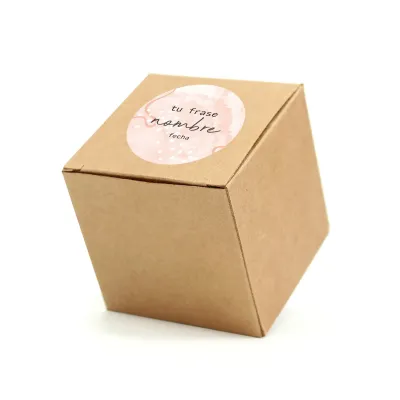 Chicles de Fresa en Cajita Kraft Personalizada para Detalle de Comunión frontal