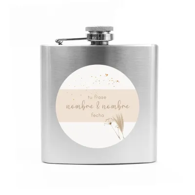 Petaca Metálica Personalizada para Boda frontal