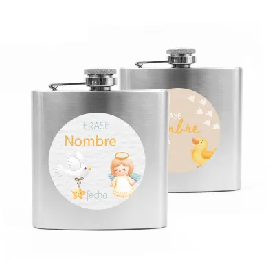 Petaca Metálica Personalizada para Bautizo