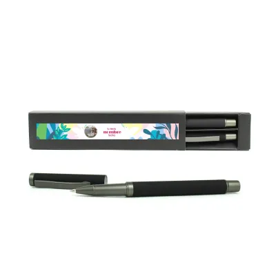 Bolígrafo y Roller en Caja Personalizada para Detalle de Comunión tumbado