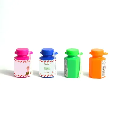 Burbujero en Botecito Personalizado para Detalles de Bautizo colores