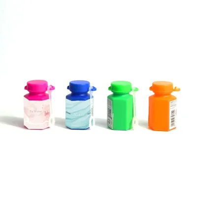 24 Mini Burbujeros en Botecito Personalizado para Detalles de Comunión colores