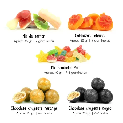 rellenos disponibles para latita rosca con chuches halloween