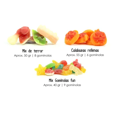 rellenos disponibles para bolsita celofán halloween