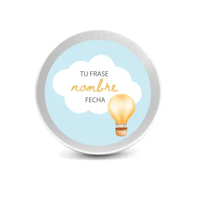 Estrellas de Chocolate en Latita Personalizada para Bautizo frontal