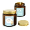 Vela Aromática Madera Ámbar Personalizada para Detalle de Bautizo