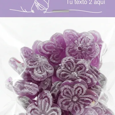 Caramelos Violetas en Bolsita Personalizada para el Día de la Mujer 8M detalle