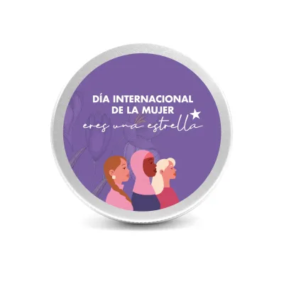 Estrellas de Chocolate en Botecito Personalizado para el Día de la Mujer 8M arriba