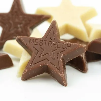 Estrellas de Chocolate en Botecito Personalizado para el Día de la Mujer 8M contenido