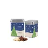 Latita cuadrada personalizada con estrellas de chocolate para Navidad