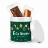 Bote personalizado con mini turrones para Navidad